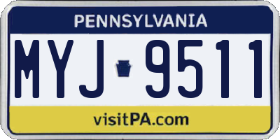 PA license plate MYJ9511