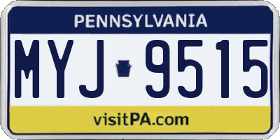 PA license plate MYJ9515