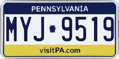 PA license plate MYJ9519