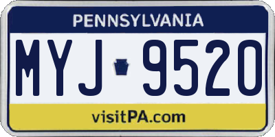 PA license plate MYJ9520