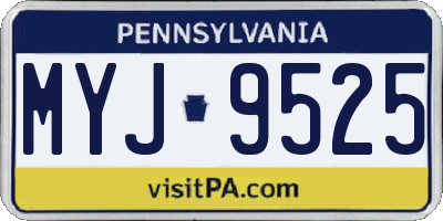 PA license plate MYJ9525