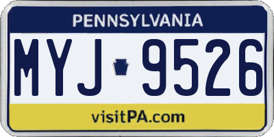 PA license plate MYJ9526