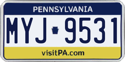 PA license plate MYJ9531