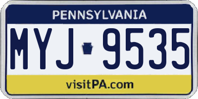 PA license plate MYJ9535