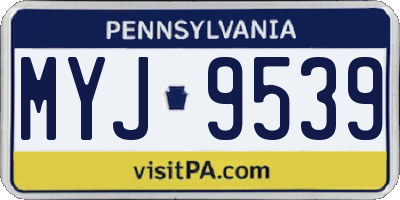 PA license plate MYJ9539