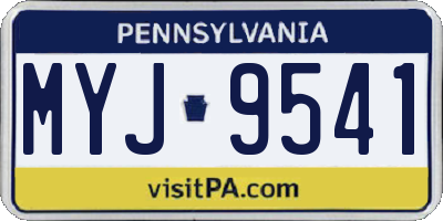 PA license plate MYJ9541
