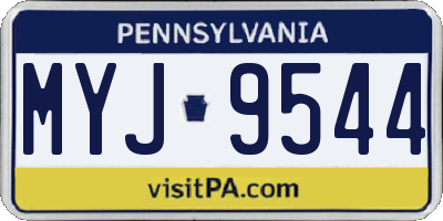 PA license plate MYJ9544