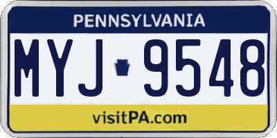PA license plate MYJ9548