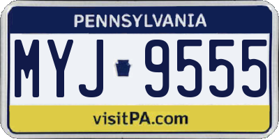 PA license plate MYJ9555