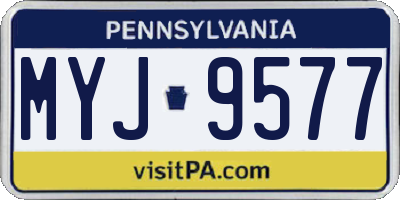 PA license plate MYJ9577