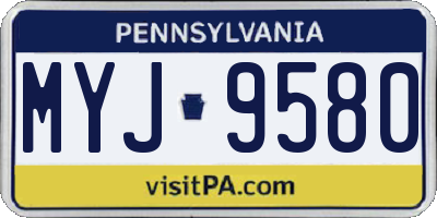 PA license plate MYJ9580