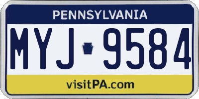 PA license plate MYJ9584