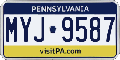 PA license plate MYJ9587