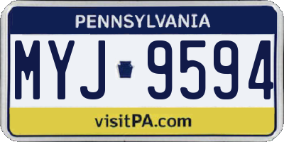 PA license plate MYJ9594