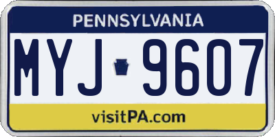 PA license plate MYJ9607