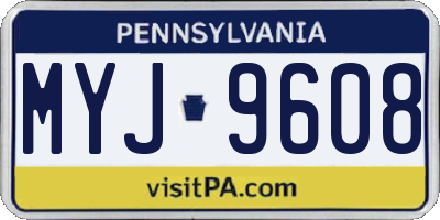 PA license plate MYJ9608