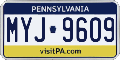 PA license plate MYJ9609