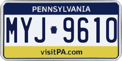 PA license plate MYJ9610