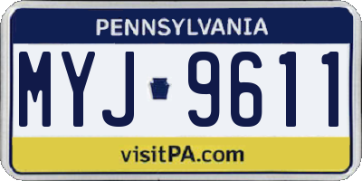 PA license plate MYJ9611