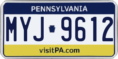 PA license plate MYJ9612