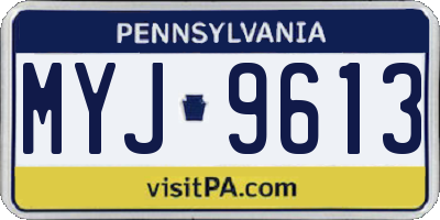PA license plate MYJ9613