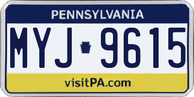PA license plate MYJ9615