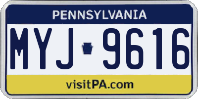 PA license plate MYJ9616