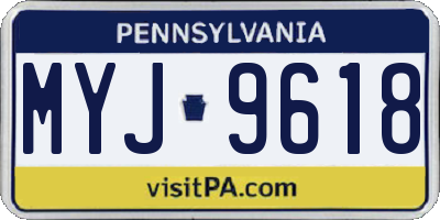 PA license plate MYJ9618