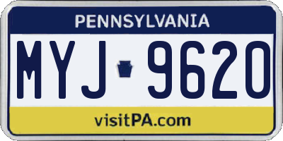 PA license plate MYJ9620