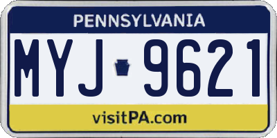 PA license plate MYJ9621