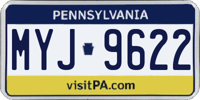 PA license plate MYJ9622