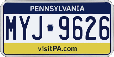 PA license plate MYJ9626