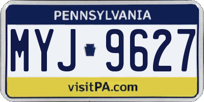 PA license plate MYJ9627
