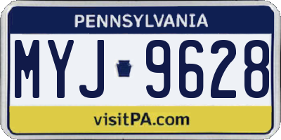 PA license plate MYJ9628
