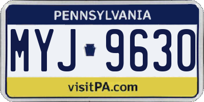 PA license plate MYJ9630