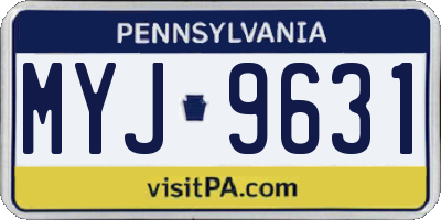 PA license plate MYJ9631
