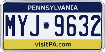 PA license plate MYJ9632