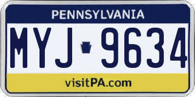PA license plate MYJ9634