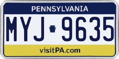 PA license plate MYJ9635