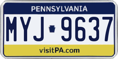 PA license plate MYJ9637