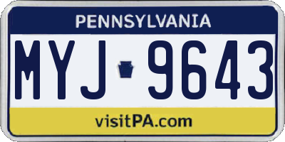 PA license plate MYJ9643