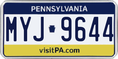 PA license plate MYJ9644