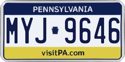 PA license plate MYJ9646