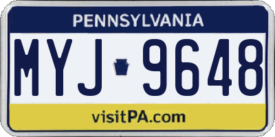 PA license plate MYJ9648