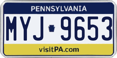 PA license plate MYJ9653
