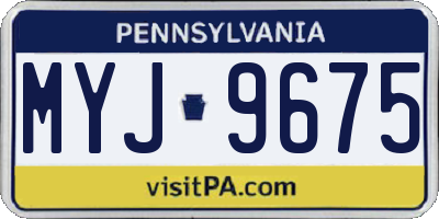 PA license plate MYJ9675