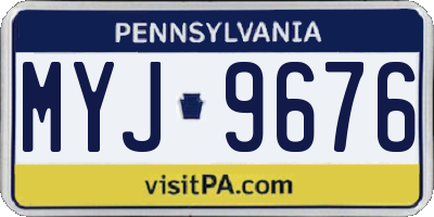 PA license plate MYJ9676