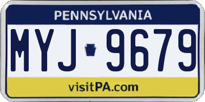 PA license plate MYJ9679