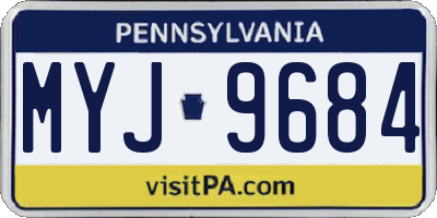 PA license plate MYJ9684