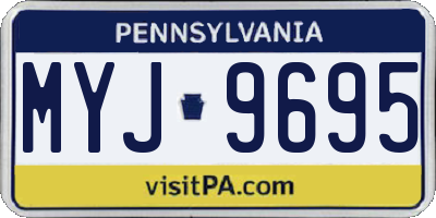 PA license plate MYJ9695
